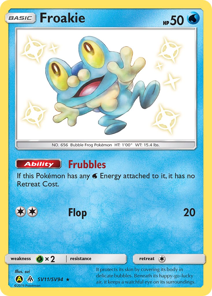 (SV011/SV094) Pokemon TCG Hidden Fates Single: Froakie   Shiny Rare