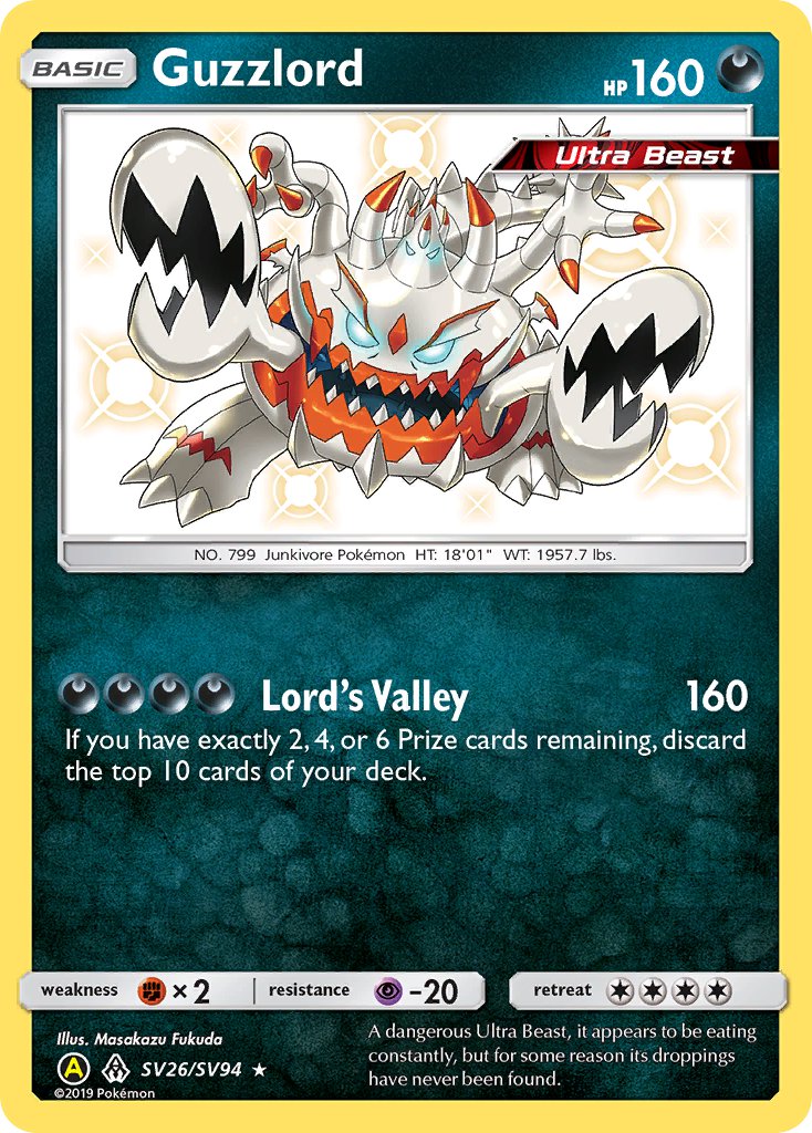(SV026/SV094) Pokemon TCG Hidden Fates Single: Guzzlord   Shiny Rare
