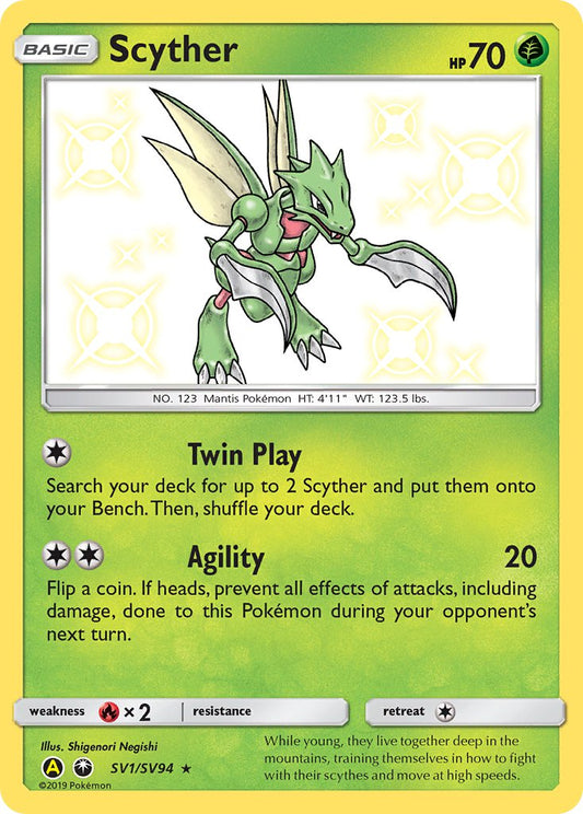 (SV001/SV094) Pokemon TCG Hidden Fates Single: Scyther   Shiny Rare