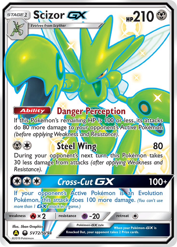 (SV072/SV094) Pokemon TCG Hidden Fates Single: Scizor GX   Shiny Ultra Rare
