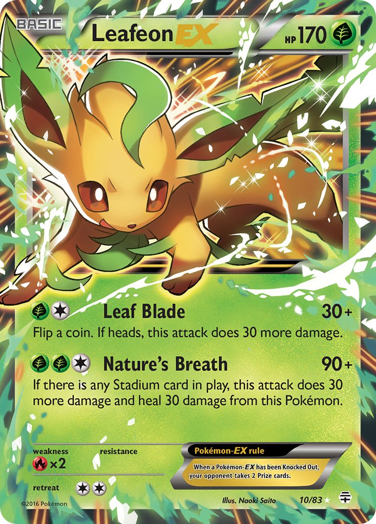 (010/83) Pokemon TCG Generations Single: Leafeon EX   Ultra Rare