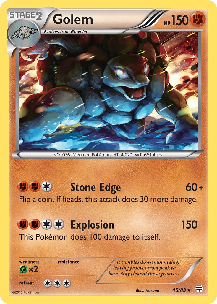 (045/83) Pokemon TCG Generations Single: Golem  Reverse Holo Holo Rare
