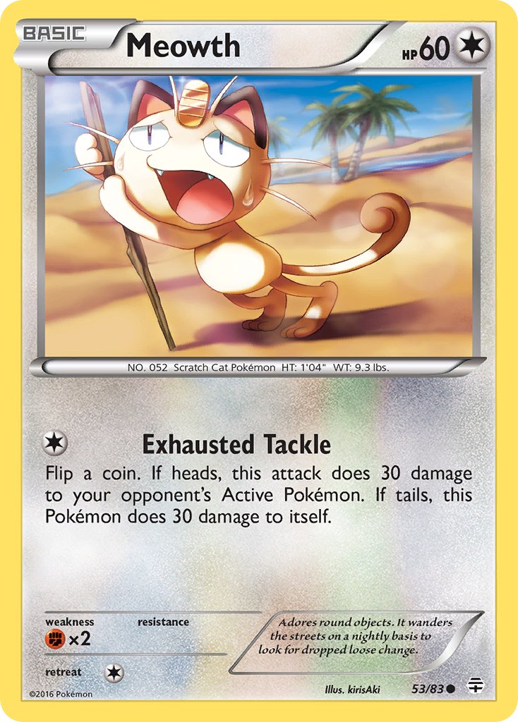 (053/83) Pokemon TCG Generations Single: Meowth  Reverse Holo Common
