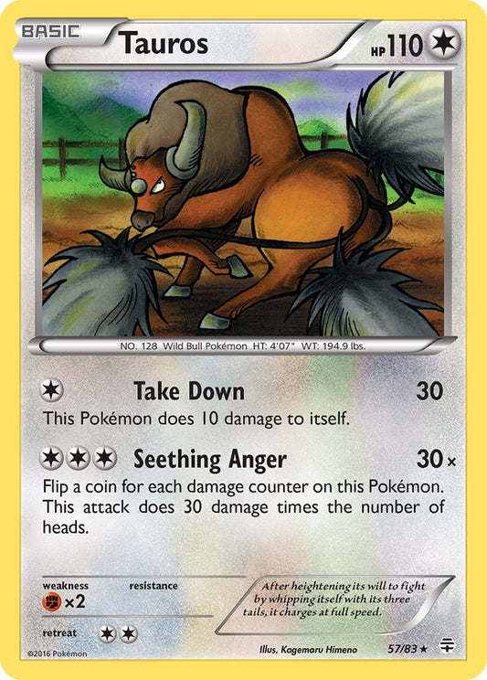 (057/83) Pokemon TCG Generations Single: Tauros  Reverse Holo Rare
