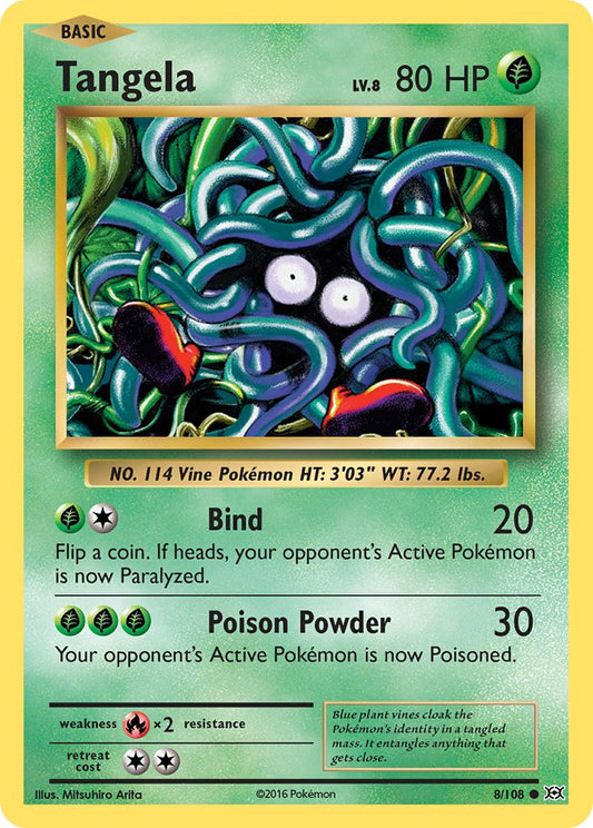 (008/108) Pokemon TCG Evolutions Single: Tangela  Reverse Holo Common