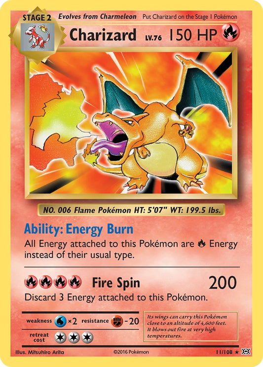 (011/108) Pokemon TCG Evolutions Single: Charizard  Reverse Holo Holo Rare