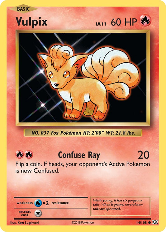 (014/108) Pokemon TCG Evolutions Single: Vulpix  Reverse Holo Common