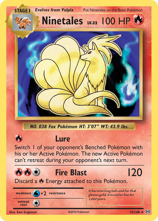 (015/108) Pokemon TCG Evolutions Single: Ninetales  Reverse Holo Holo Rare