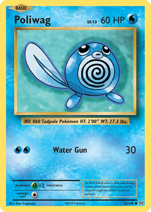 (023/108) Pokemon TCG Evolutions Single: Poliwag   Common