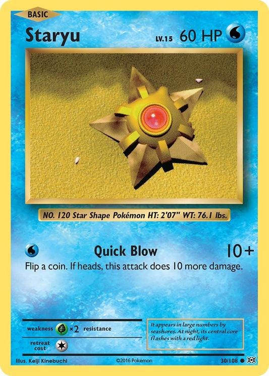 (030/108) Pokemon TCG Evolutions Single: Staryu   Common