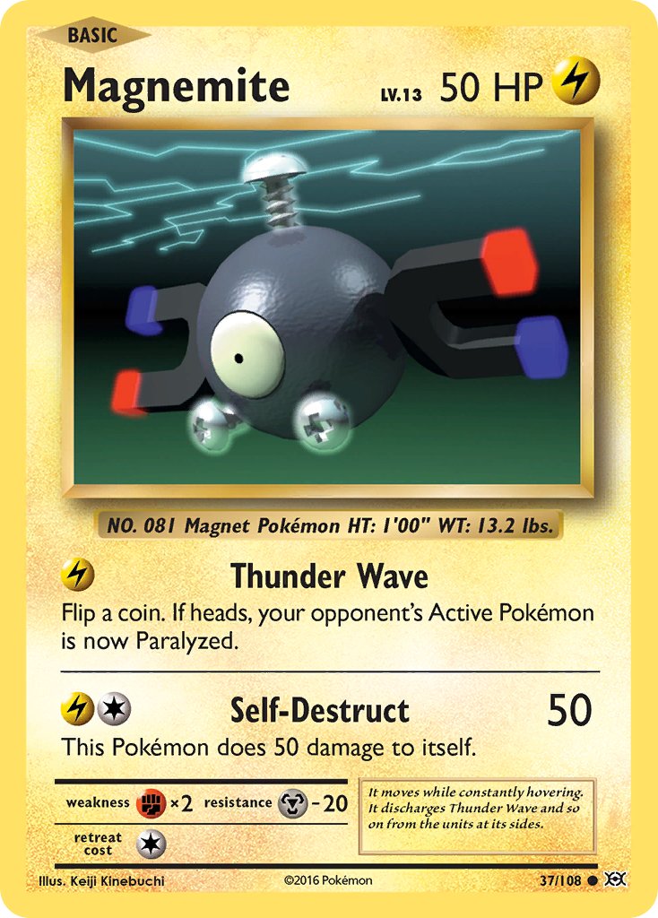 (037/108) Pokemon TCG Evolutions Single: Magnemite   Common