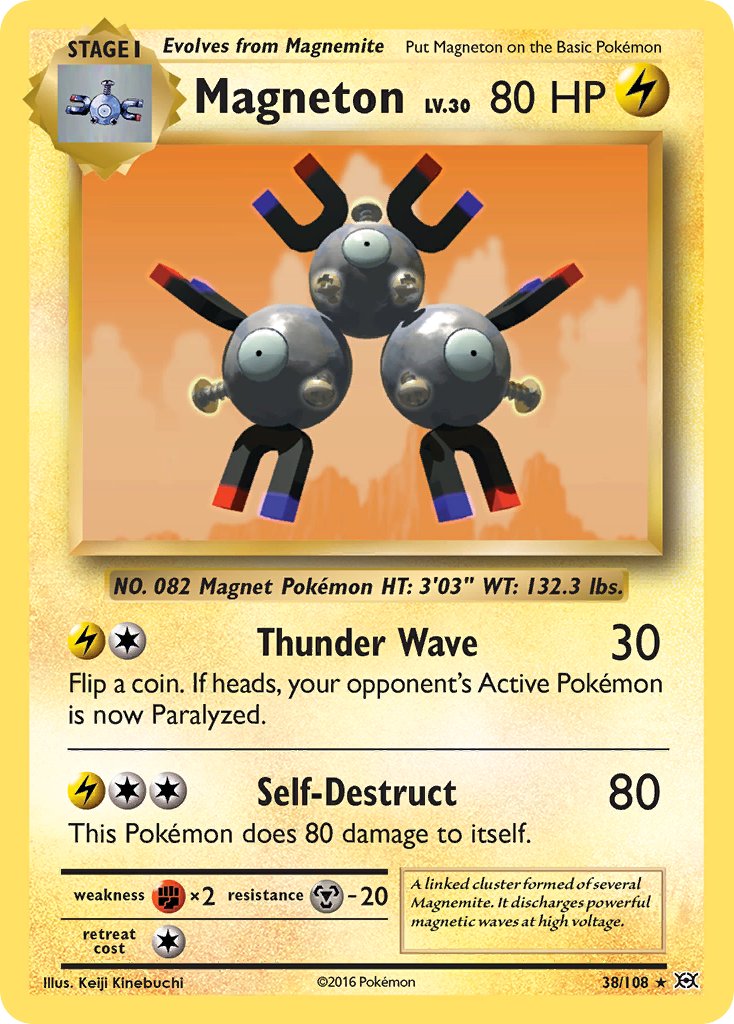 (038/108) Pokemon TCG Evolutions Single: Magneton   Holo Rare