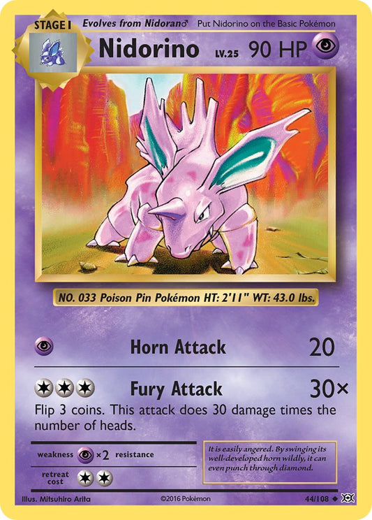 (044/108) Pokemon TCG Evolutions Single: Nidorino   Uncommon