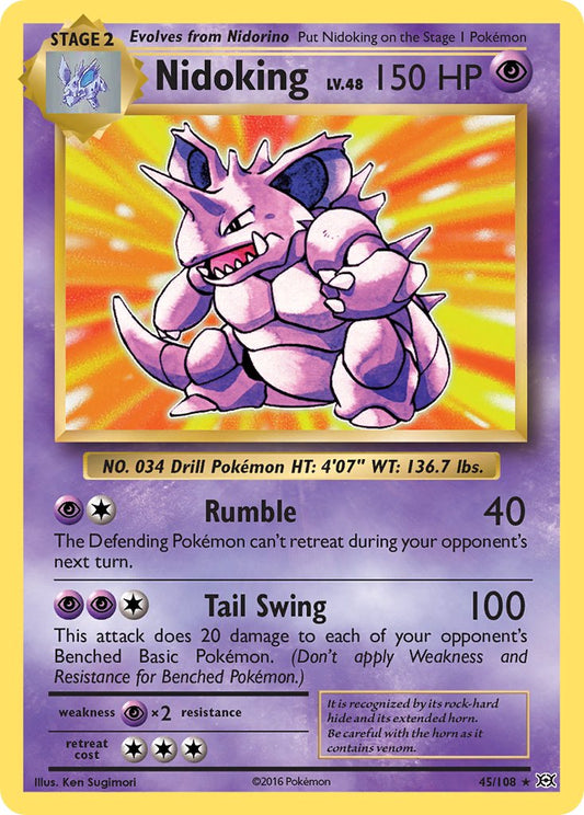 (045/108) Pokemon TCG Evolutions Single: Nidoking   Holo Rare