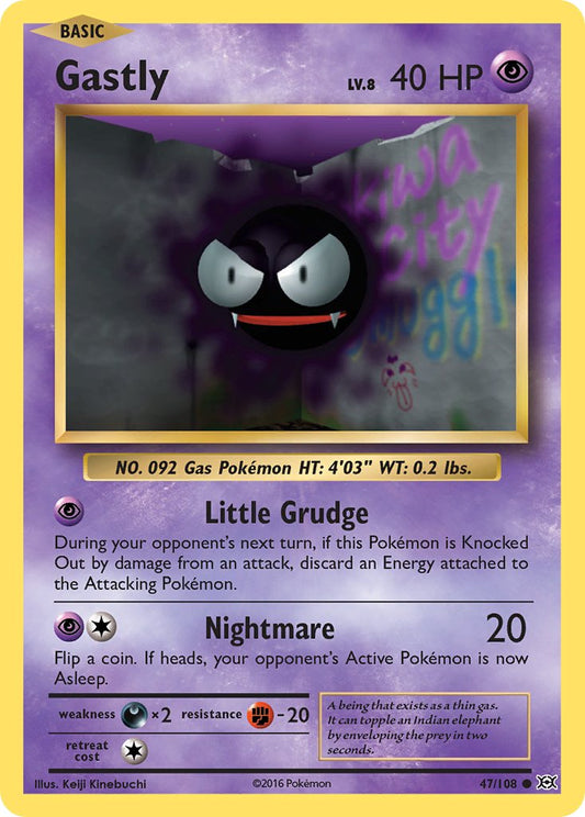 (047/108) Pokemon TCG Evolutions Single: Gastly  Reverse Holo Common