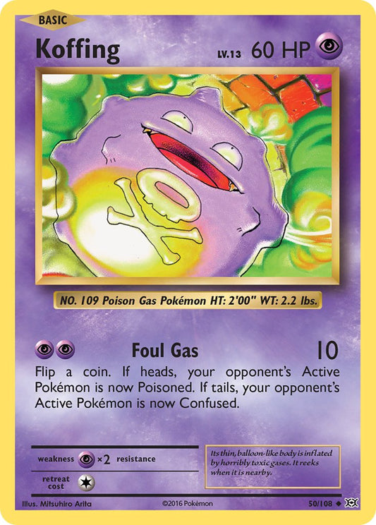 (050/108) Pokemon TCG Evolutions Single: Koffing   Uncommon