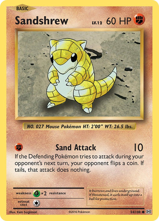 (054/108) Pokemon TCG Evolutions Single: Sandshrew  Reverse Holo Common