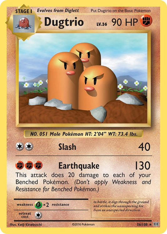 (056/108) Pokemon TCG Evolutions Single: Dugtrio  Reverse Holo Rare