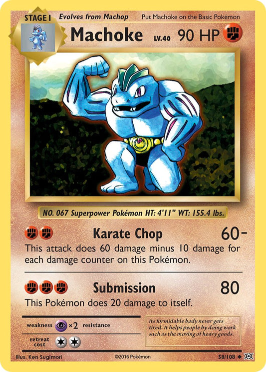 (058/108) Pokemon TCG Evolutions Single: Machoke  Reverse Holo Uncommon