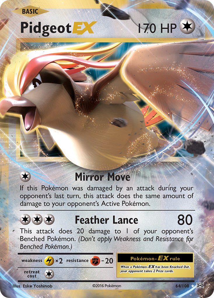 (064/108) Pokemon TCG Evolutions Single: Pidgeot EX   Ultra Rare
