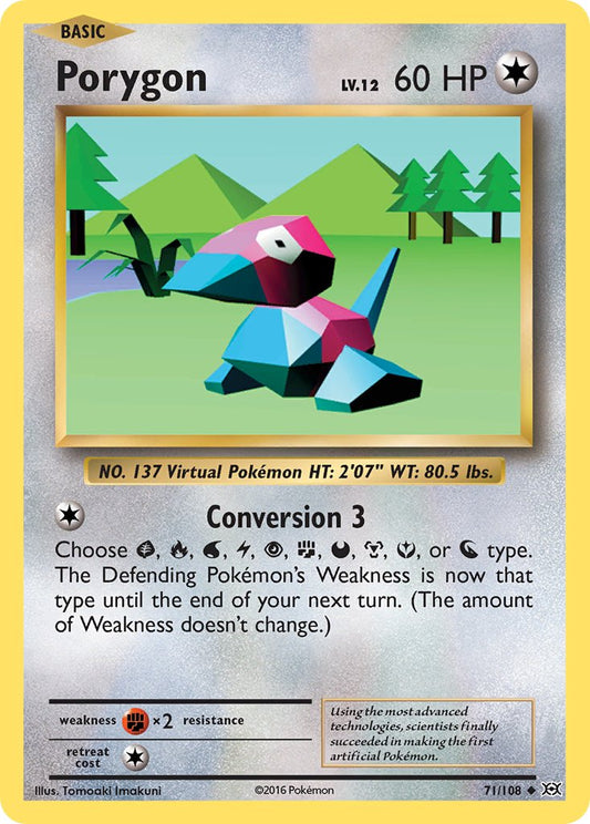 (071/108) Pokemon TCG Evolutions Single: Porygon  Reverse Holo Uncommon