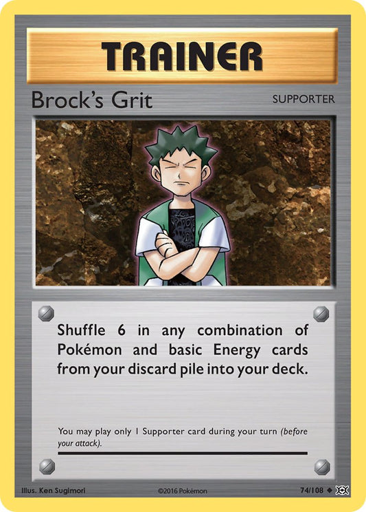 (074/108) Pokemon TCG Evolutions Single: Brock's Grit Reverse Holo Uncommon