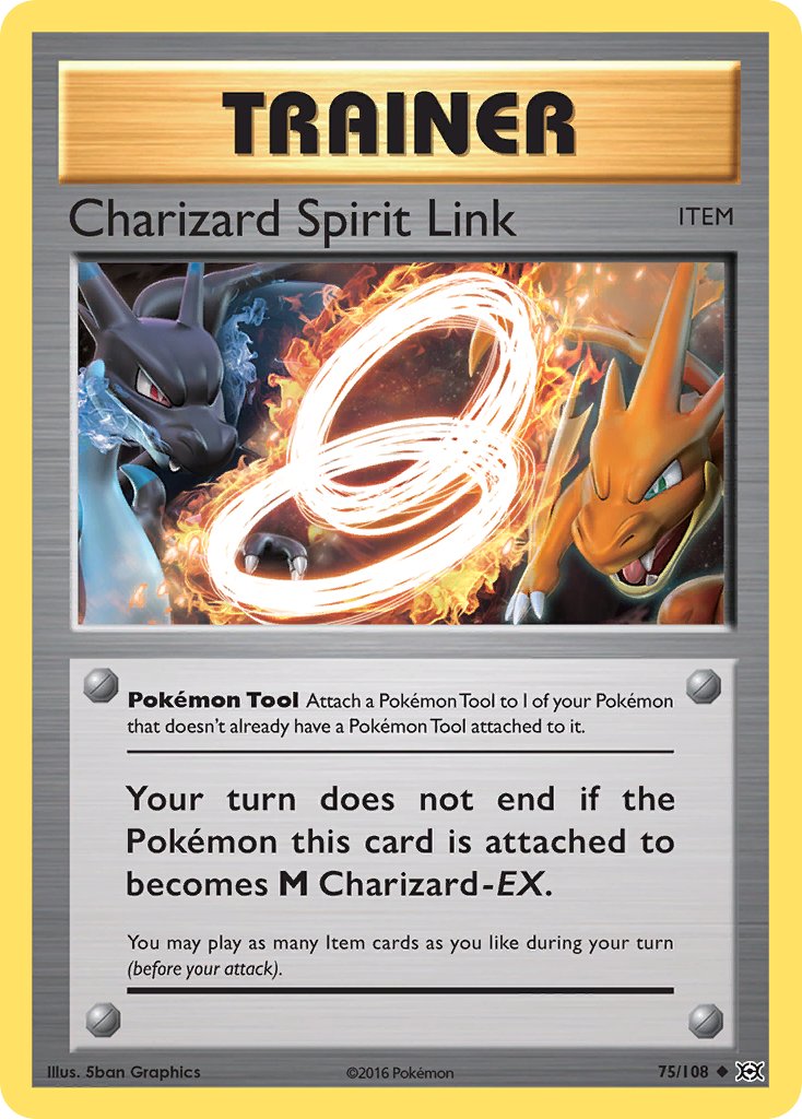 (075/108) Pokemon TCG Evolutions Single: Charizard Spirit Link Reverse Holo Uncommon