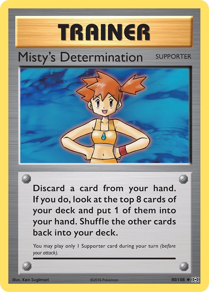 (080/108) Pokemon TCG Evolutions Single: Misty's Determination  Uncommon