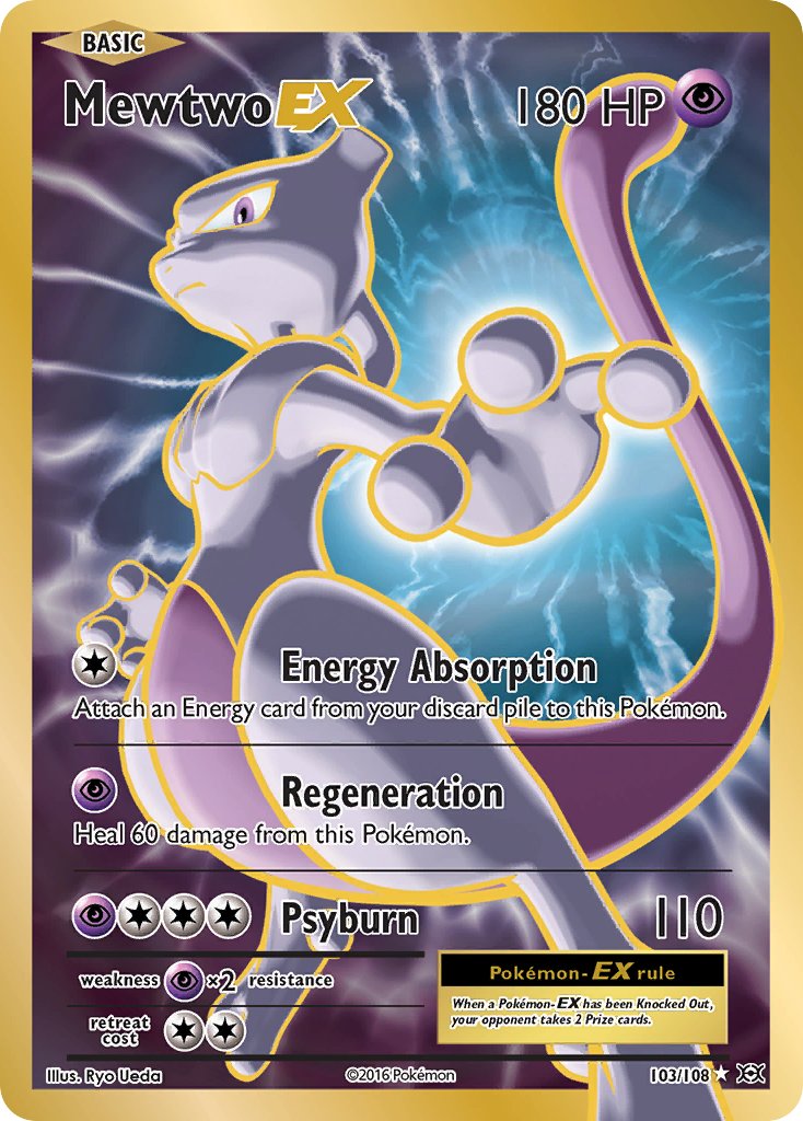 (103/108) Pokemon TCG Evolutions Single: Mewtwo EX   Ultra Rare