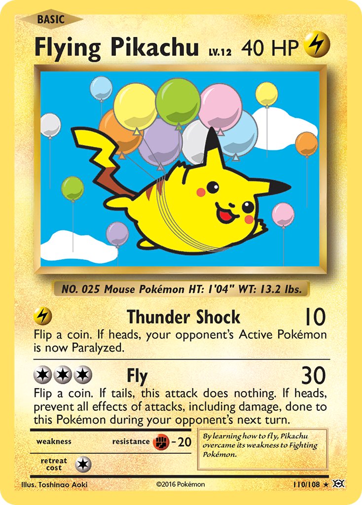 (110/108) Pokemon TCG Evolutions Single: Flying Pikachu   Secret Rare