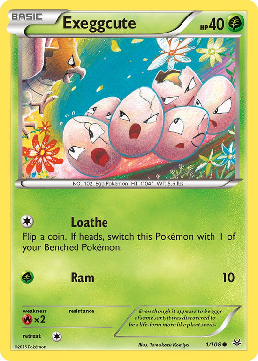 (001/108) Pokemon TCG Roaring Skies Single: Exeggcute  Reverse Holo Common