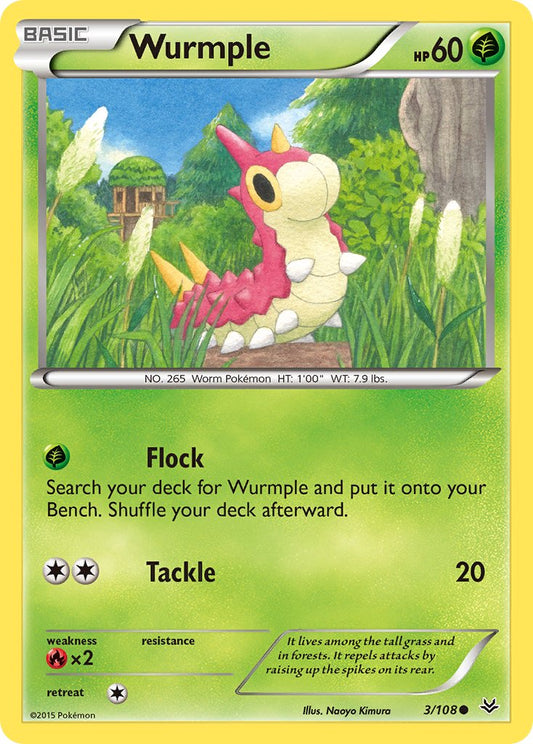 (003/108) Pokemon TCG Roaring Skies Single: Wurmple  Reverse Holo Common