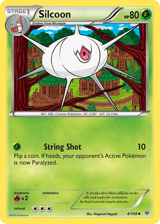 (004/108) Pokemon TCG Roaring Skies Single: Silcoon  Reverse Holo Uncommon