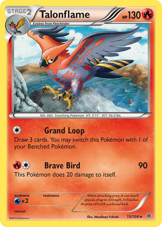 (015/108) Pokemon TCG Roaring Skies Single: Talonflame   Rare