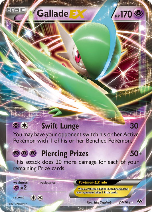 (034/108) Pokemon TCG Roaring Skies Single: Gallade EX   Ultra Rare