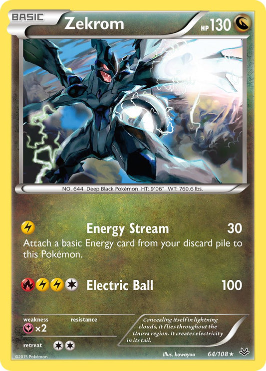 (064/108) Pokemon TCG Roaring Skies Single: Zekrom  Reverse Holo Holo Rare