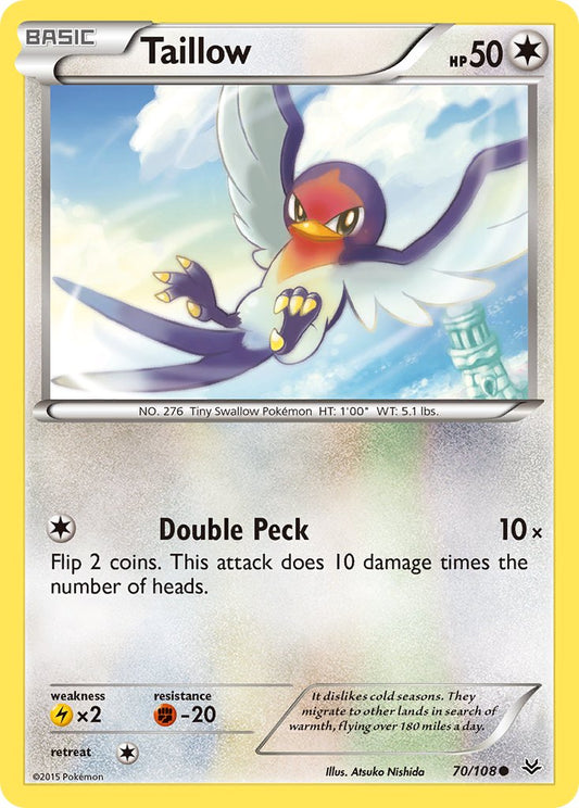 (070/108) Pokemon TCG Roaring Skies Single: Taillow  Reverse Holo Common