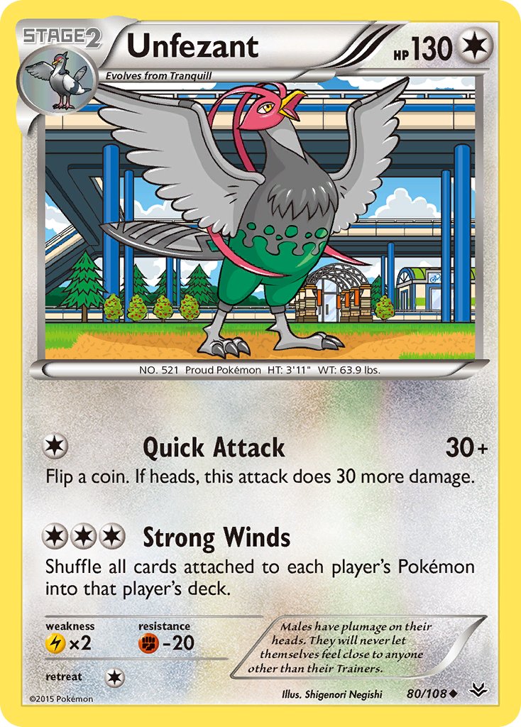 (080/108) Pokemon TCG Roaring Skies Single: Unfezant   Uncommon