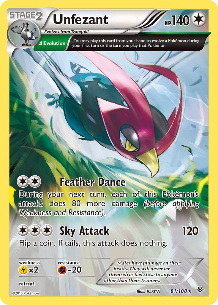 (081/108) Pokemon TCG Roaring Skies Single: Unfezant  Reverse Holo Rare