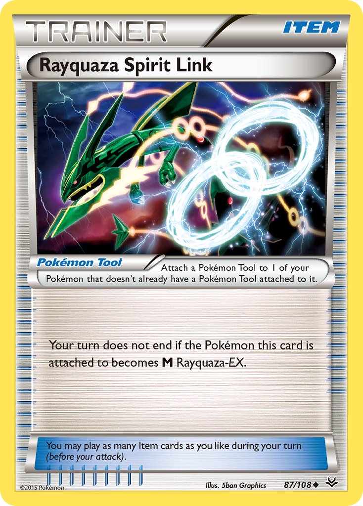 (087/108) Pokemon TCG Roaring Skies Single: Rayquaza Spirit Link  Uncommon