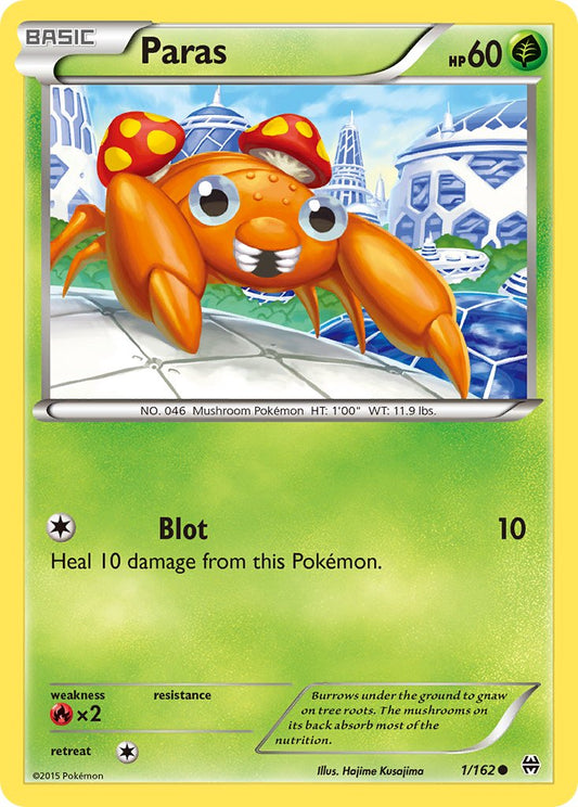 (001/162) Pokemon TCG BREAKthrough Single: Paras  Reverse Holo Common