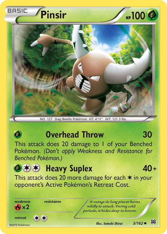 (003/162) Pokemon TCG BREAKthrough Single: Pinsir  Reverse Holo Uncommon