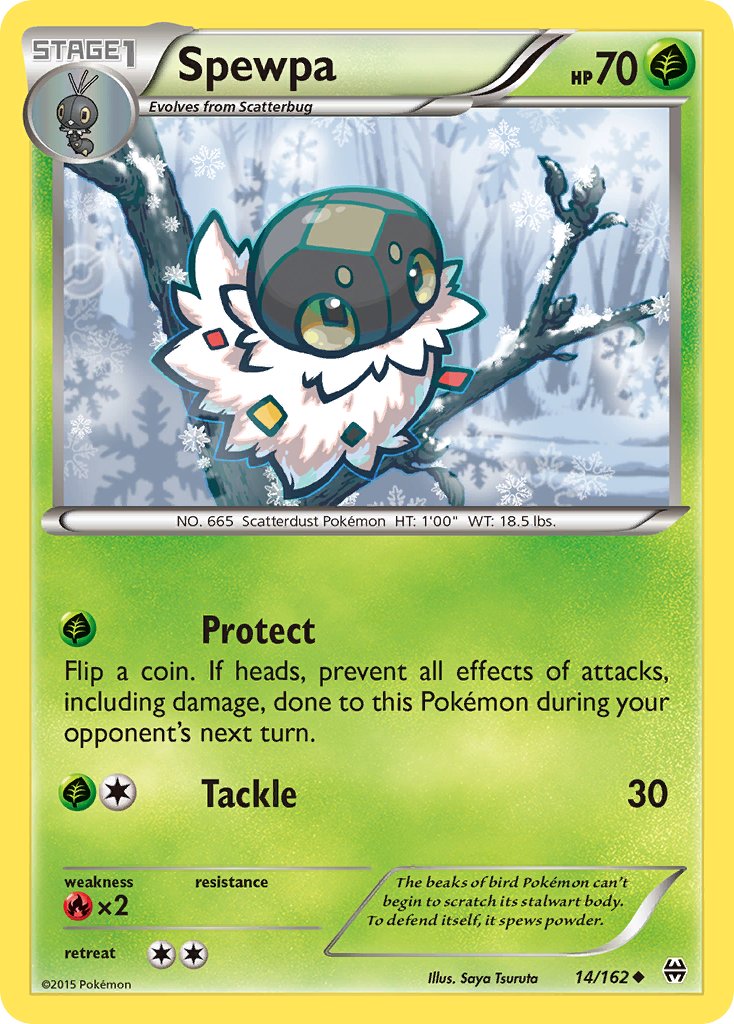(014/162) Pokemon TCG BREAKthrough Single: Spewpa   Uncommon