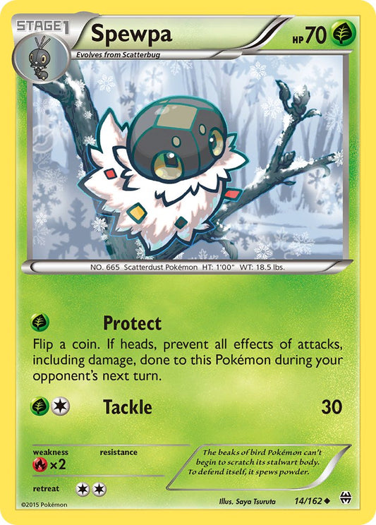 (014/162) Pokemon TCG BREAKthrough Single: Spewpa  Reverse Holo Uncommon