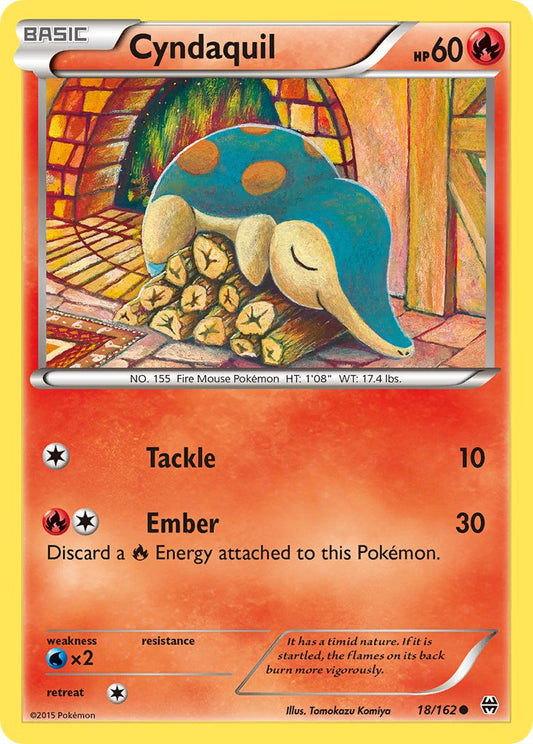 (018/162) Pokemon TCG BREAKthrough Single: Cyndaquil  Reverse Holo Common