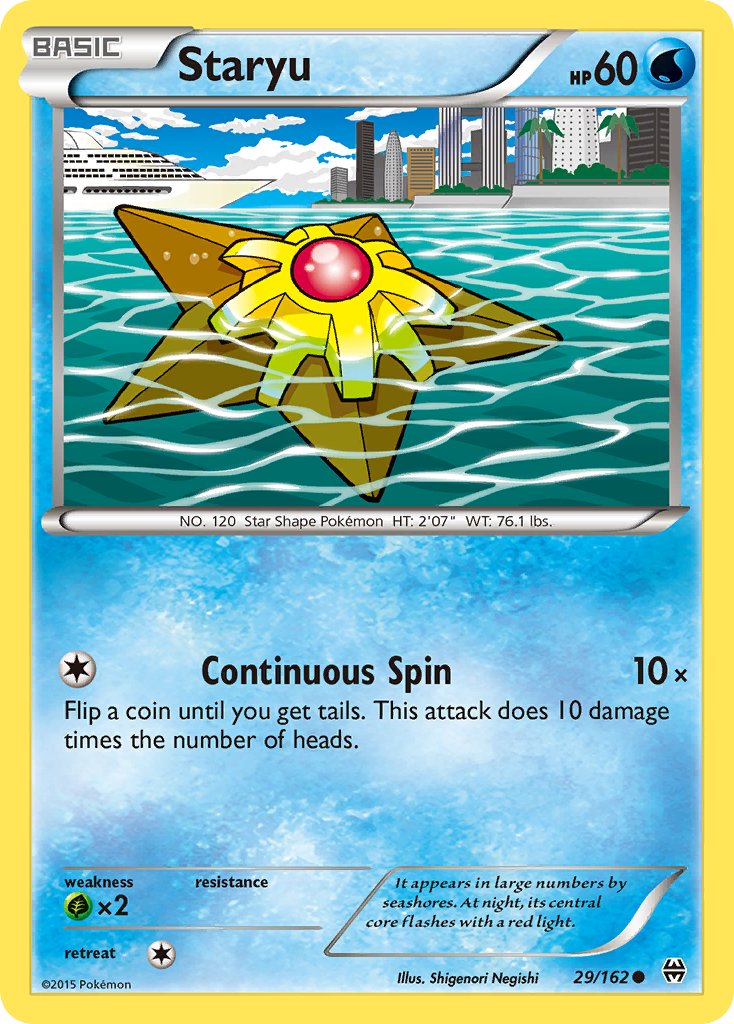 (029/162) Pokemon TCG BREAKthrough Single: Staryu  Reverse Holo Common