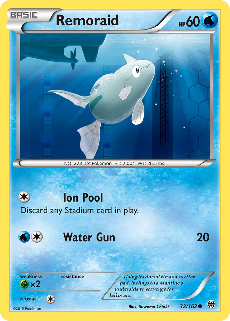 (032/162) Pokemon TCG BREAKthrough Single: Remoraid  Reverse Holo Common
