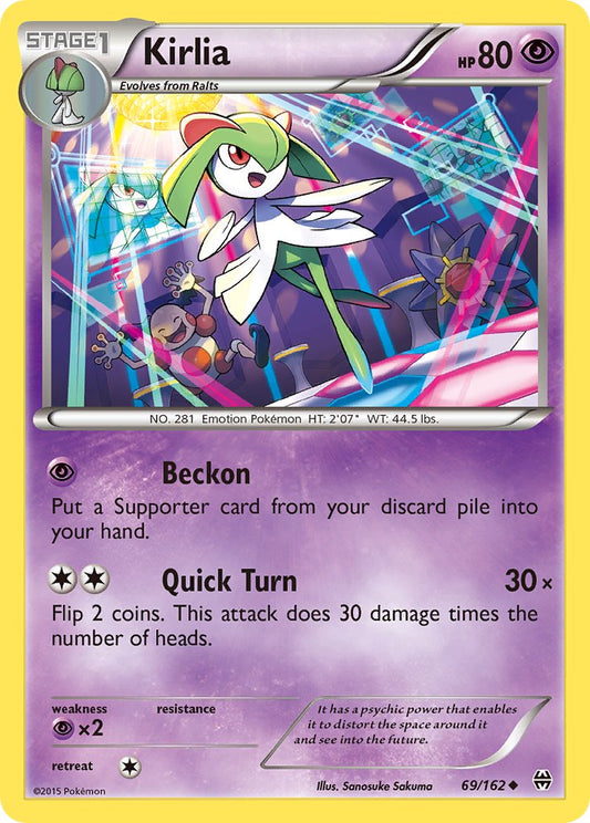 (069/162) Pokemon TCG BREAKthrough Single: Kirlia  Reverse Holo Uncommon