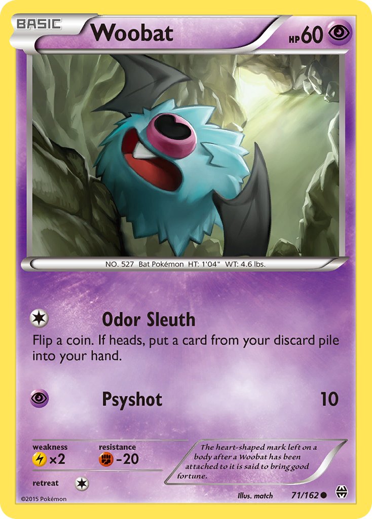 (071/162) Pokemon TCG BREAKthrough Single: Woobat  Reverse Holo Common