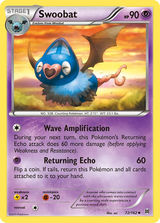 (072/162) Pokemon TCG BREAKthrough Single: Swoobat  Reverse Holo Uncommon